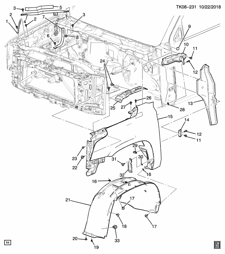 GM 23189800 Protector, Front Fender Panel