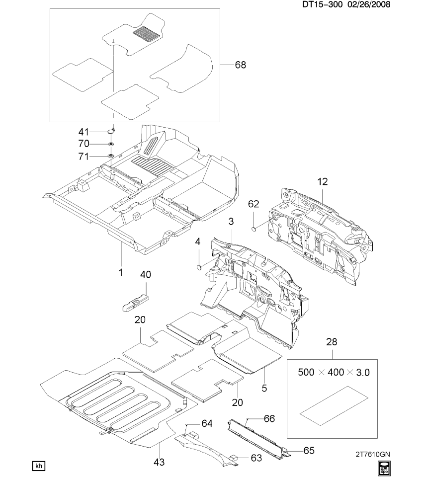 GM 96992999 Insulator, Shroud And Dash And Vent Duct Panel