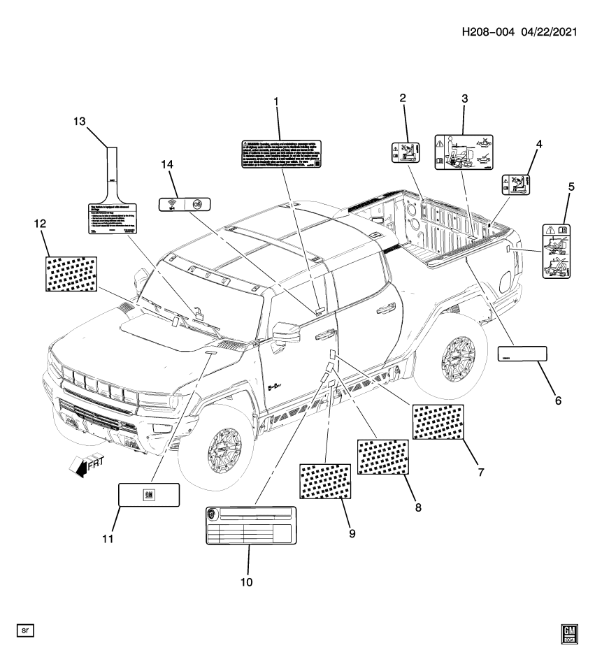 GM 85532775 Label, Emissions And Cautions