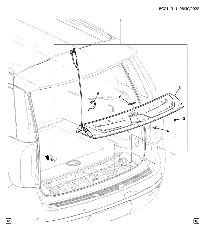 GM 84696715 Molding Package, End Gate Lock