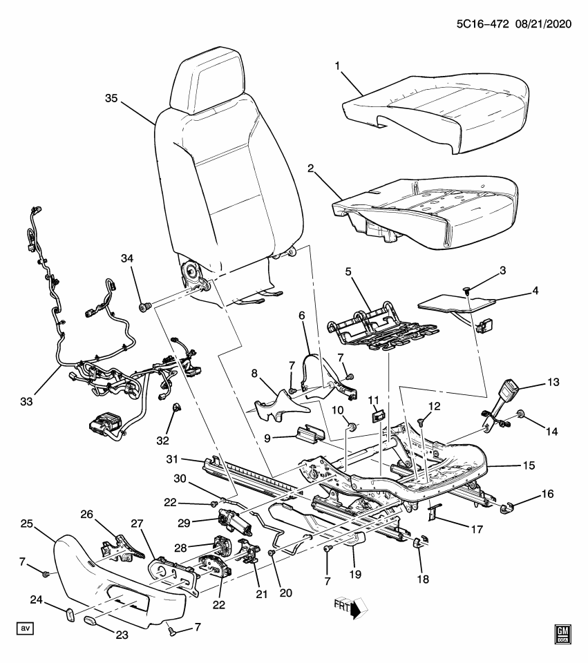 GM 84111056 Cover, Seat Adjuster/Recliner, Black, Front