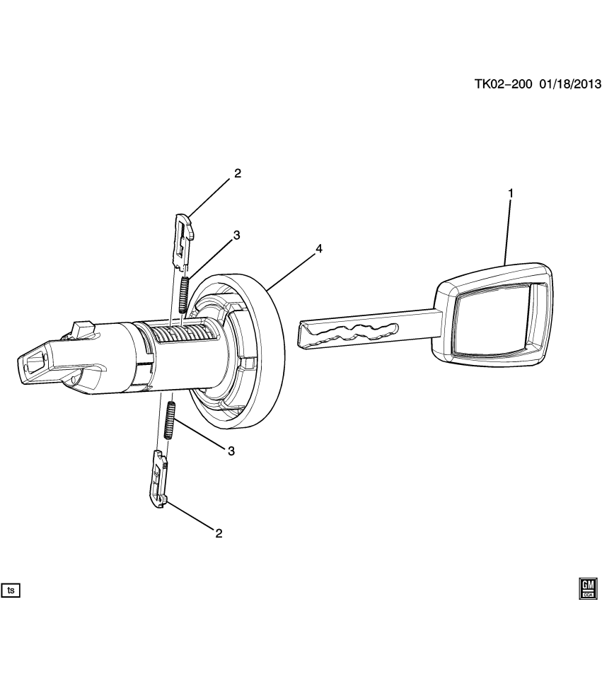 GM 13523879 Key, Ignition And Locks