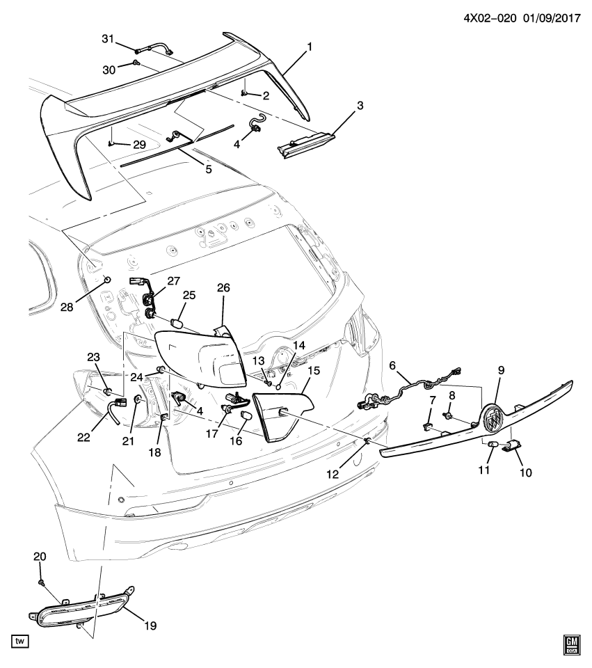 GM 11547185 Bolt, Rear Compartment