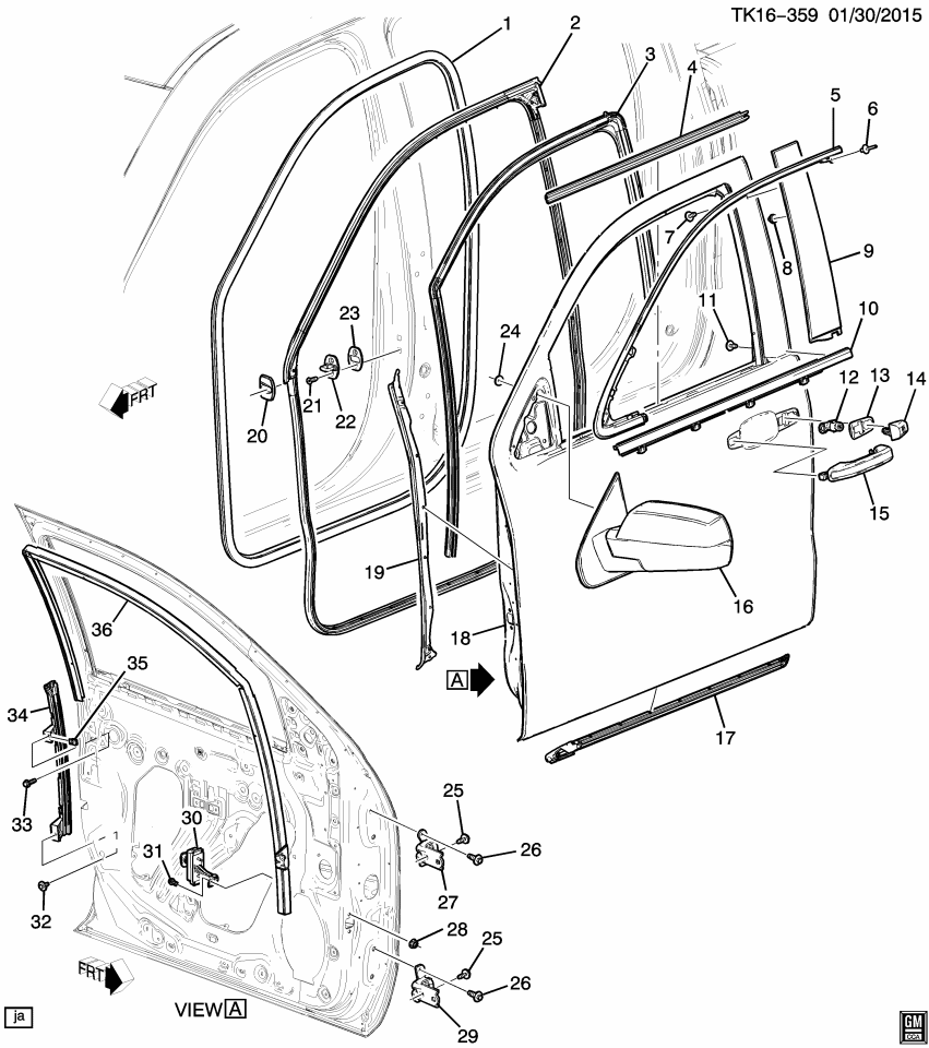 GM 11602718 Bolt, Front Door Window(Inner/Outer)
