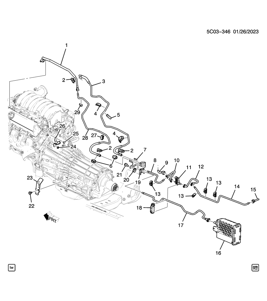 GM 13541800 Canister, Fuel Tank Evaporator/Purge Control