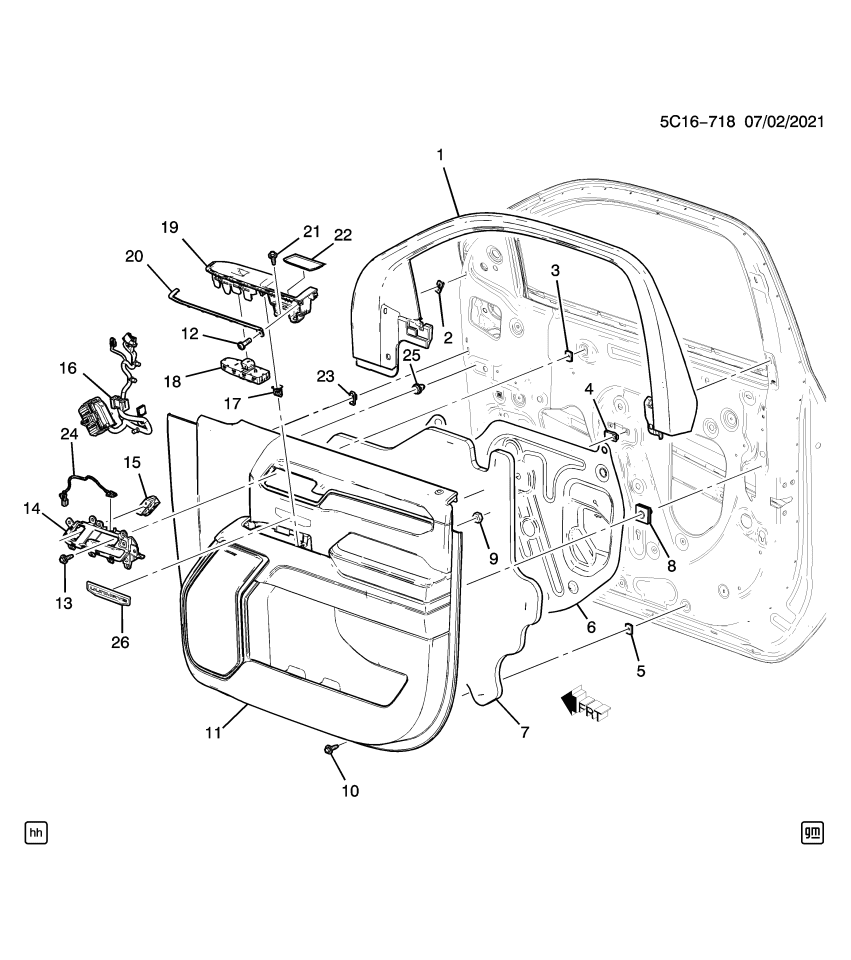 GM 86824746 Trim, Door Trim/Access, Front