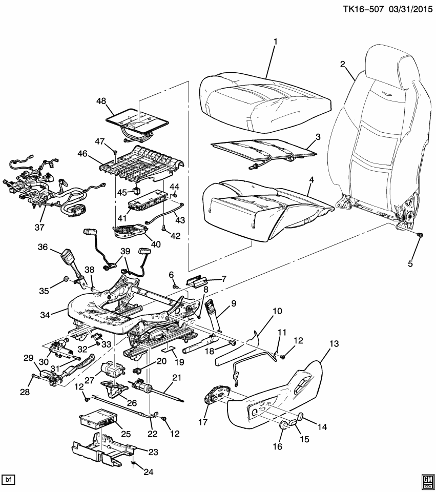 GM 23365165 Support, Seat Cushion, Front