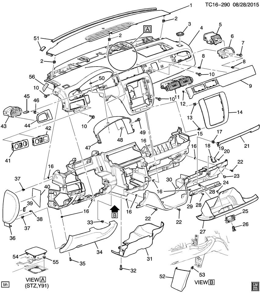 GM 19331334 Panel, Instrument Panel, Upper