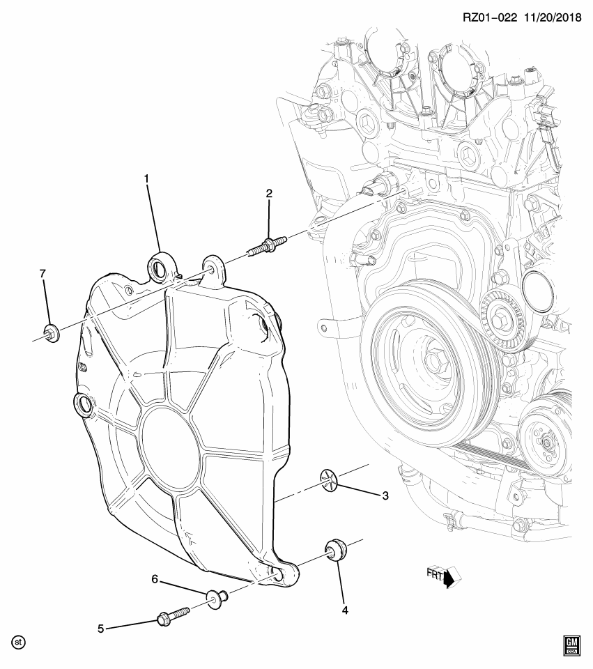 GM 12702910 Cover, Engine Cover Front