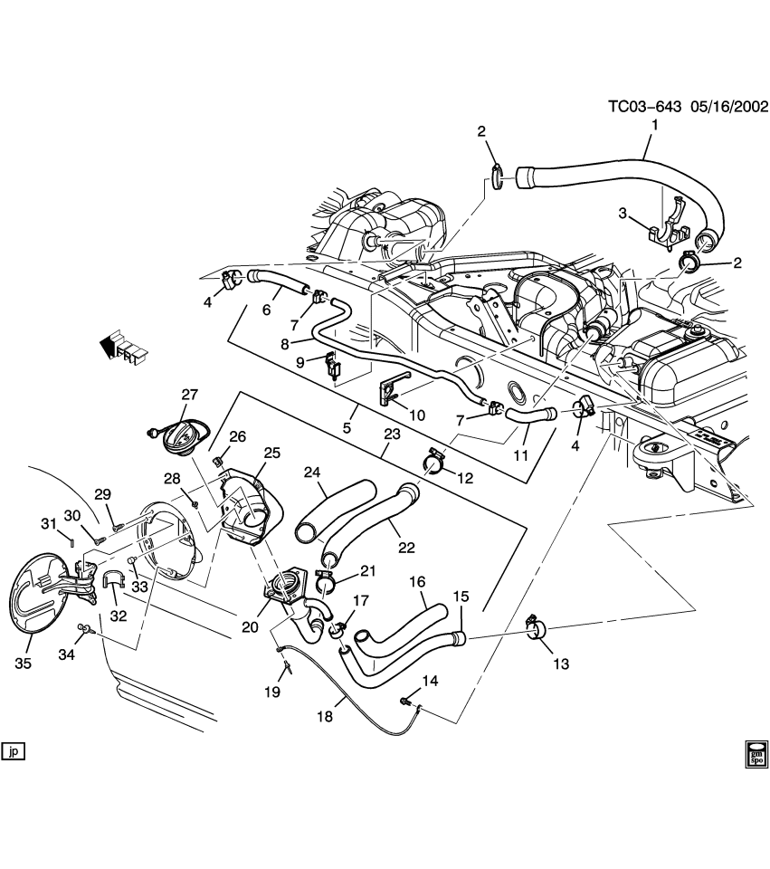 GM 15757758 Hose, Evaporation Emission System(Fuel Tank End)