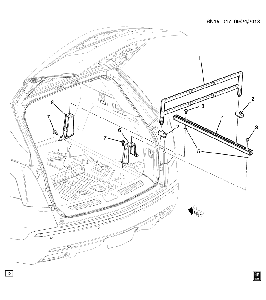 GM 84149161 Track Package, Rear Compartment Trim
