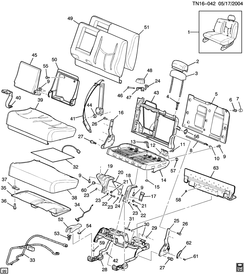 GM 19127896 Cover, Seat Back Cushion