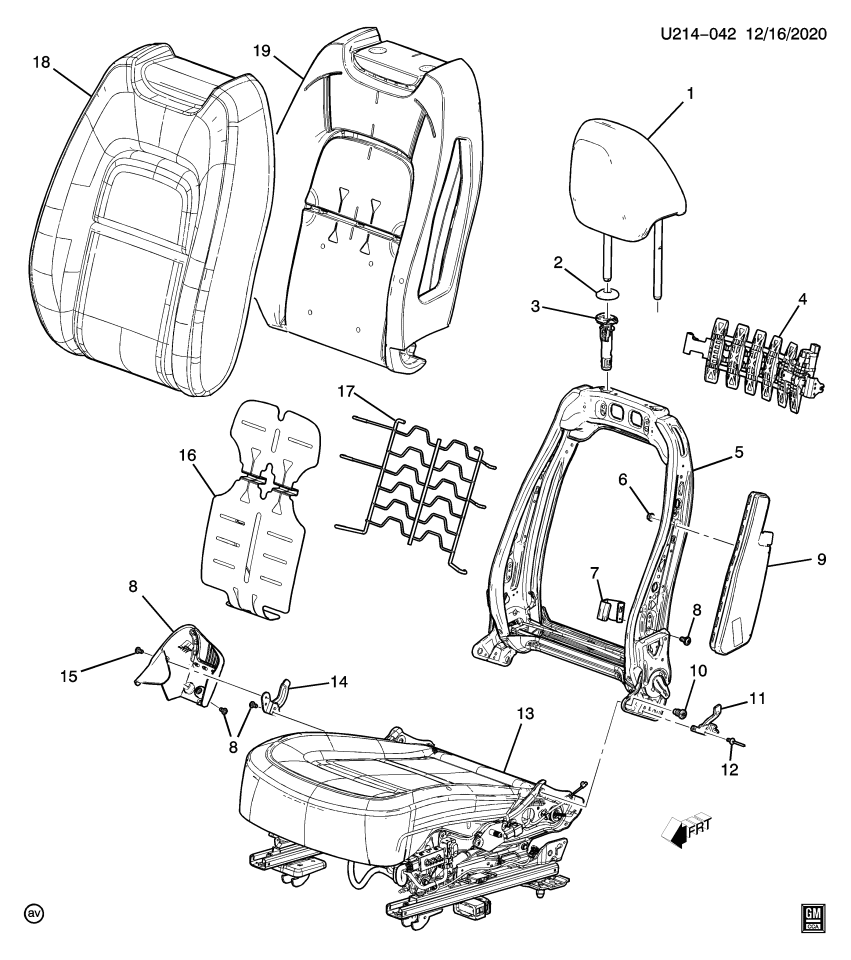 GM 84468113 Restraint, Front Seat Head Restraint, Black