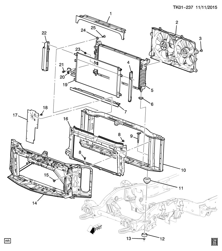 GM 23256976 Seal, Radiator Support Mounting