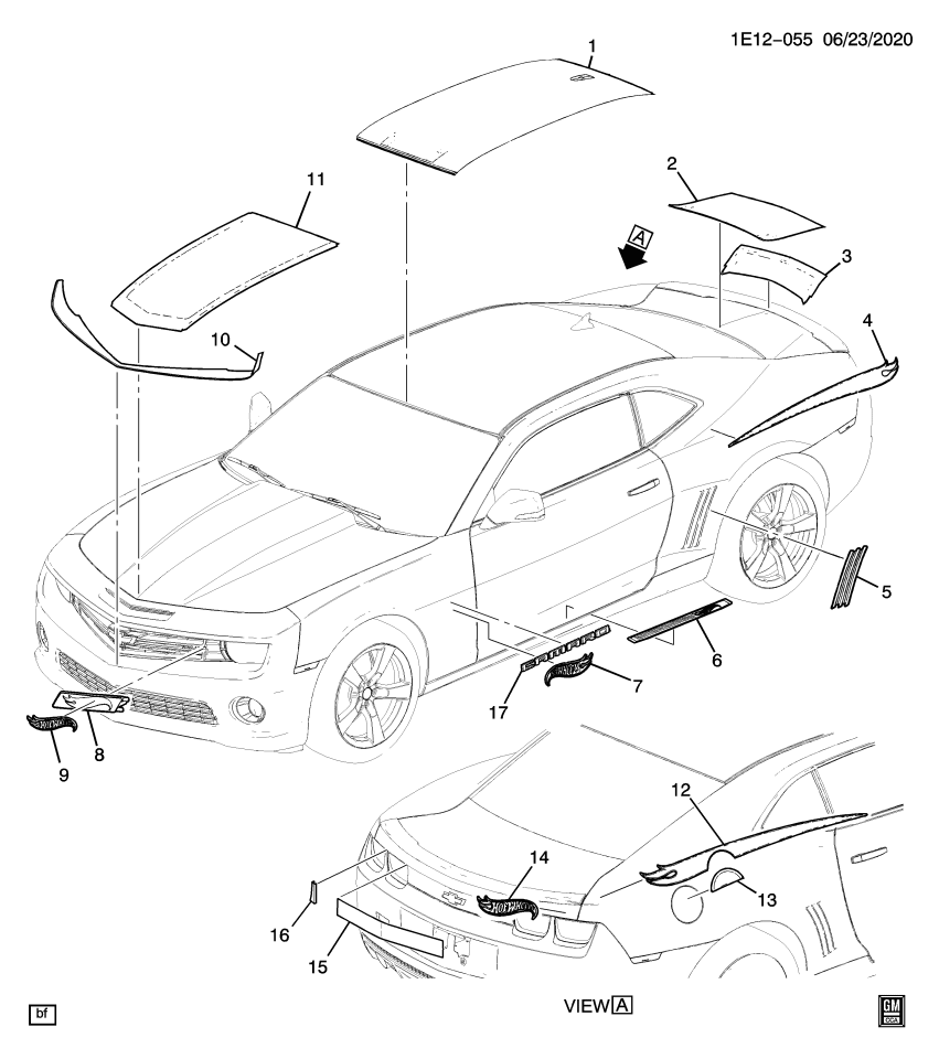 GM 22944479 Decal, Hood Panel Ornamentation