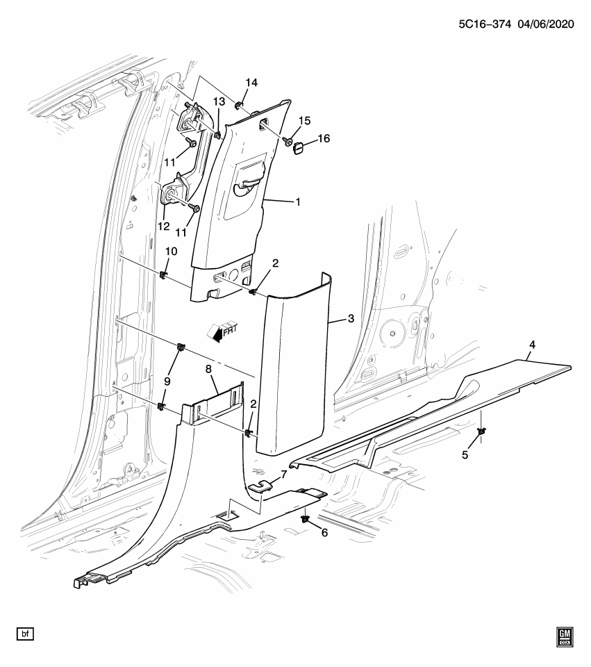 GM 84464982 Molding, Door Sill And Rocker, Jet Black, Rear