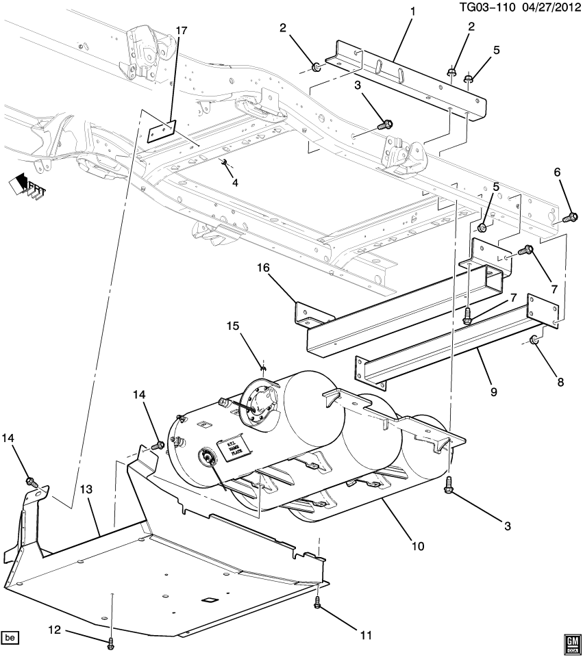 GM 22937960 Reinforcement, Fuel Tank