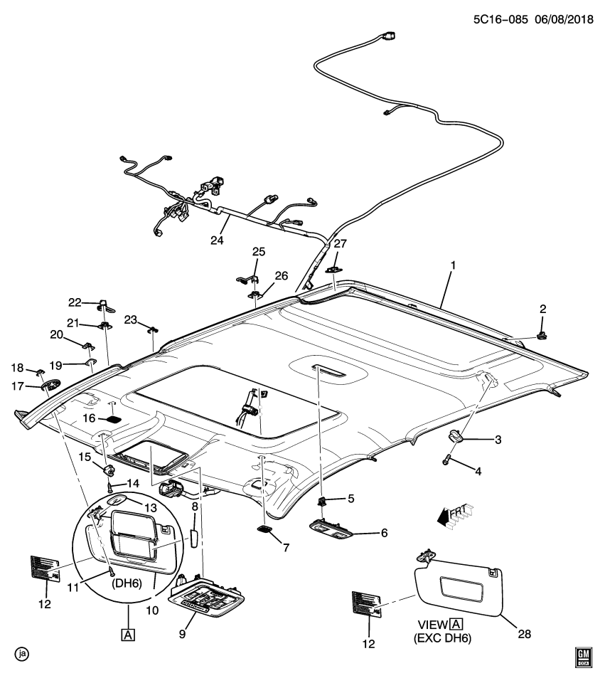 GM 85534353 Panel, Roof Trim(Interior), Jet Black
