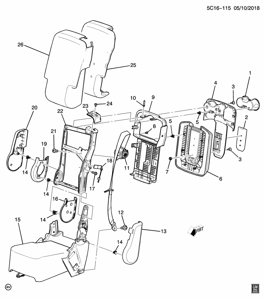 GM 84100784 Bezel, Seat Belt, Jet Black