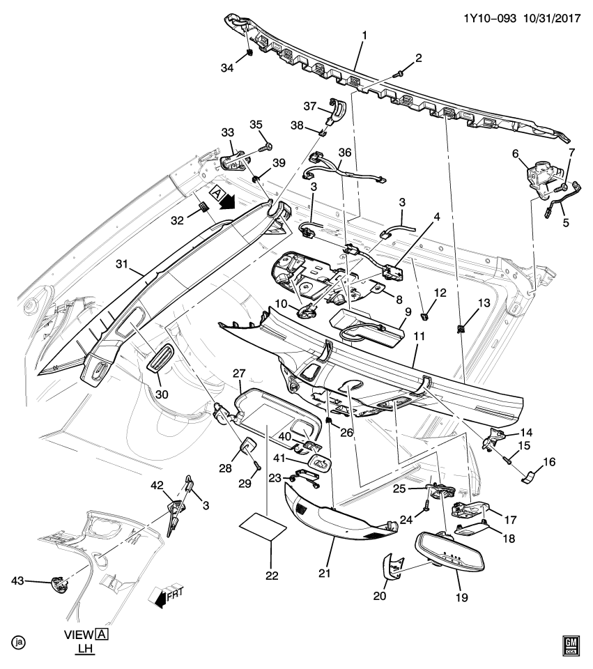 GM 23481809 Striker, Folding And Hard Top Front Rail