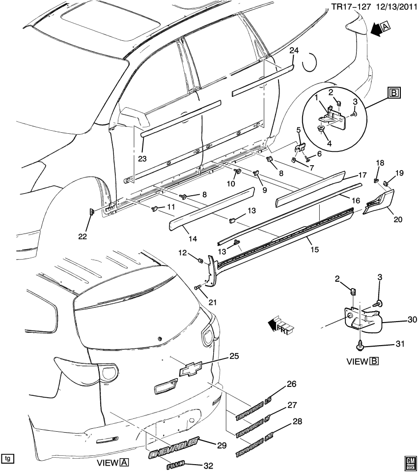 GM 22923503 Molding, Rocker Panel