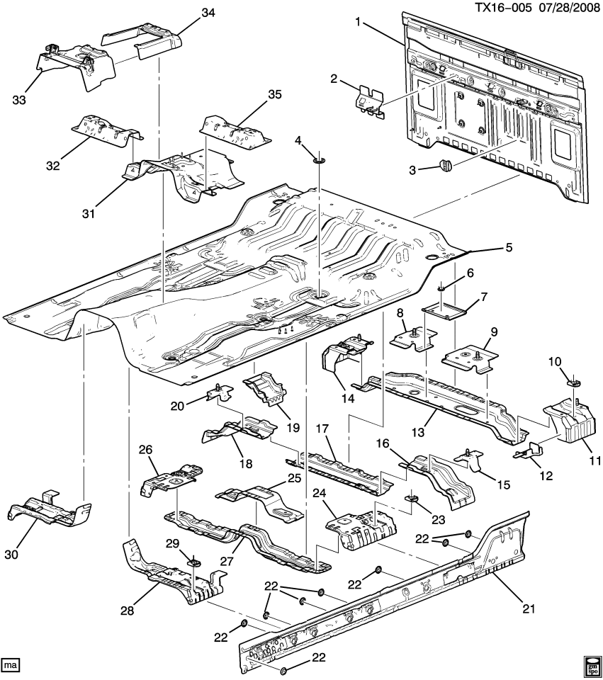 GM 93367318 Nut, Body To Frame Bolt