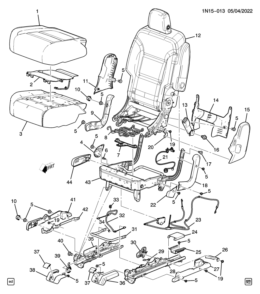 GM 11548476 Bolt, Rear Seat Cushion (With Frame), Front Center