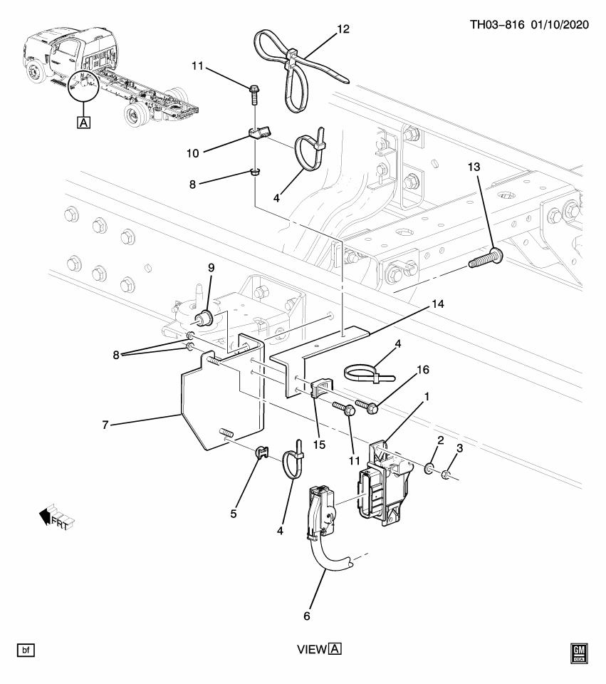 GM 19407102 Guide, Chassis/Engine Wiring Harness