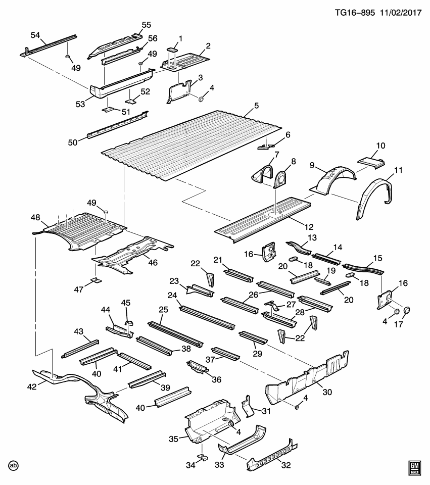 GM 23158836 Reinforcement, Rear Storage Compartment
