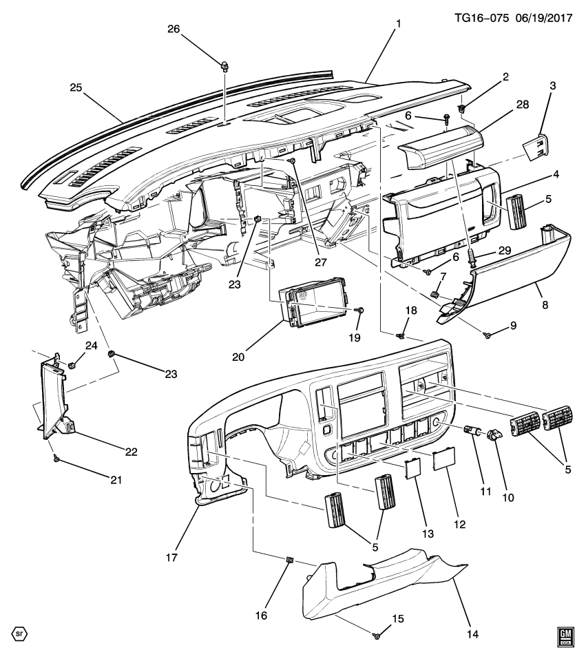 GM 23226083 Tray, Instrument Panel