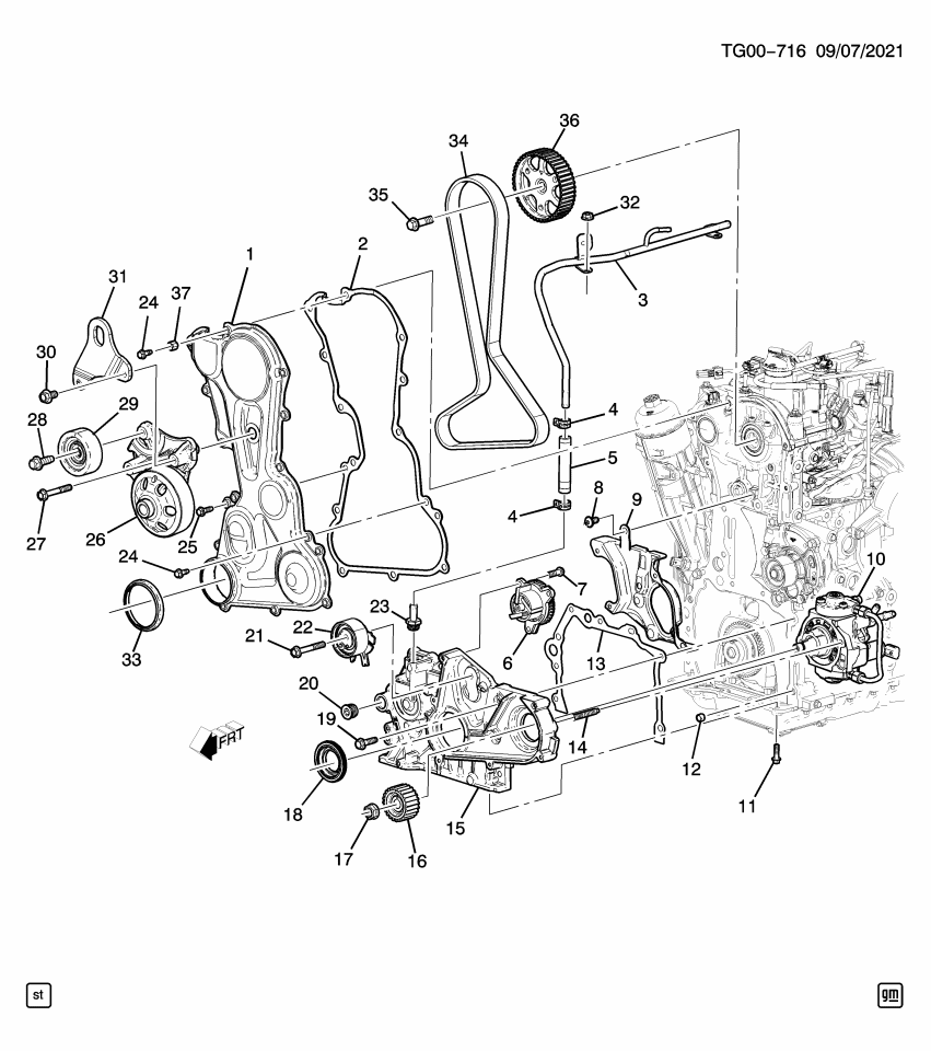 GM 12625693 Bolt, Engine Oil Pan, Upper