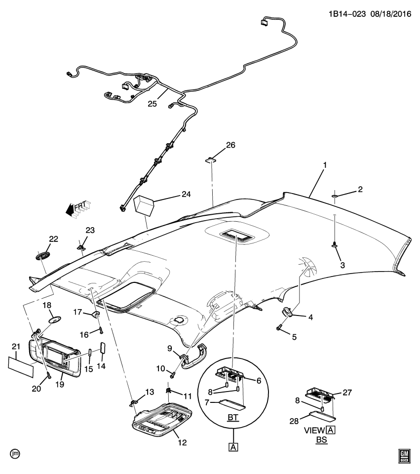 GM 84452939 Panel, Roof Headlining