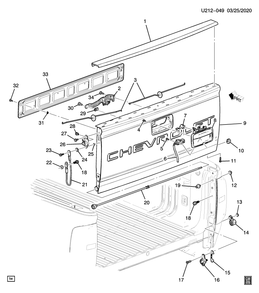 GM 85658759 Gate, Tail Gate