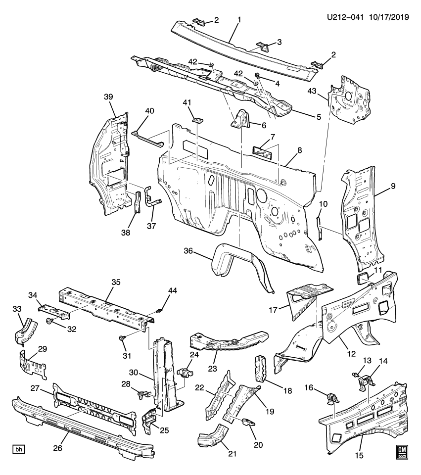 GM 23346761 Reinforcement, Radiator, Front