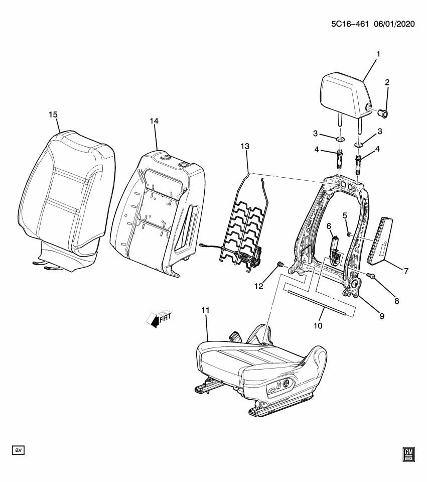 GM 84543115 Restraint, Seat Headrest, Black, Front
