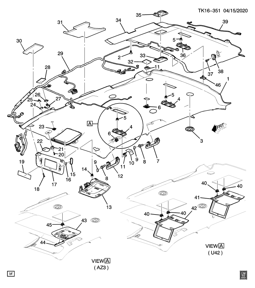 GM 84141060 Panel, Roof Trim(Interior)