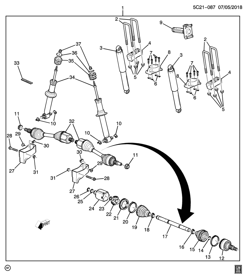 GM 11602109 Bolt U, Suspension, Rear