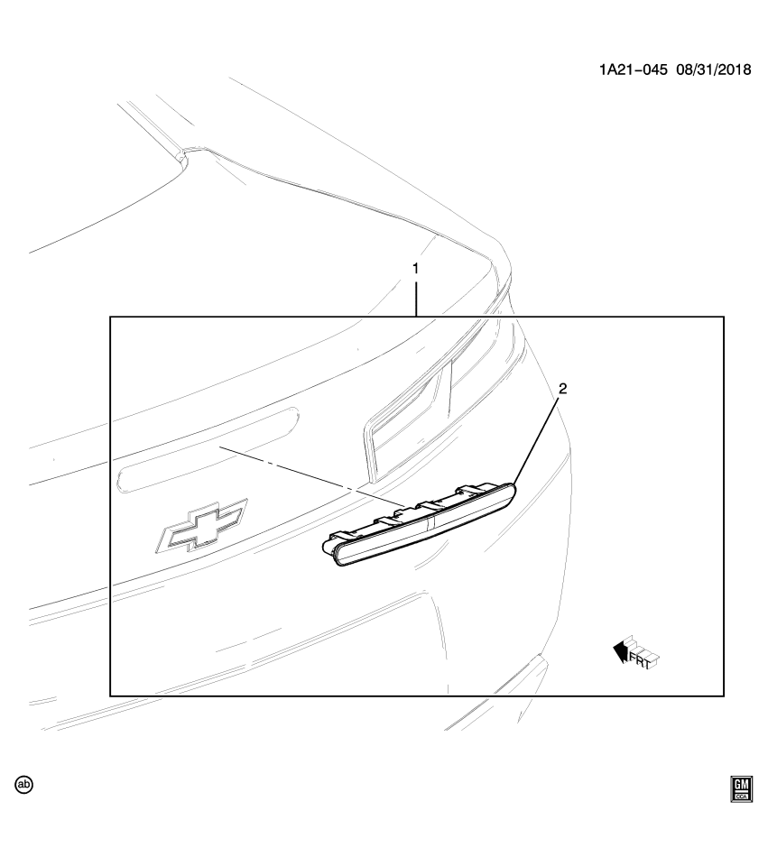 GM 84776577 Lamp Package, Tail Lamp, Center