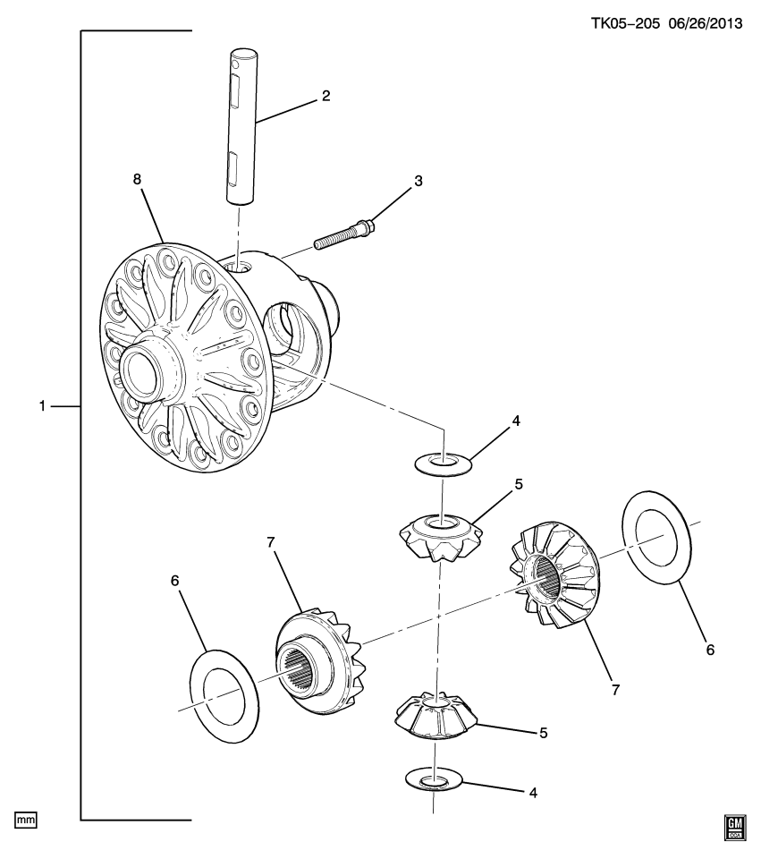 GM 23490358 Gear Kit, Differential Side