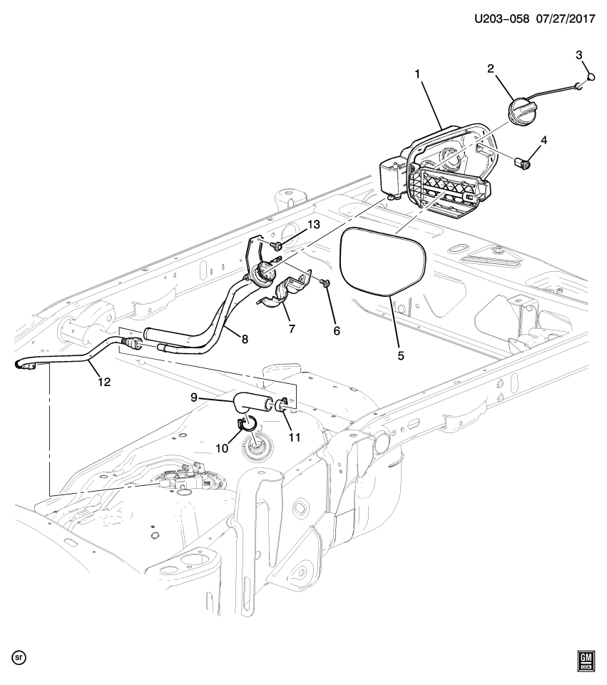 GM 13592776 Hose, Evaporation Emission System(Fuel Tank End)