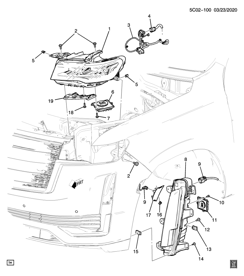 GM 85152295 Headlamp, Capsule/Headlamp/Fog Lamp, Front