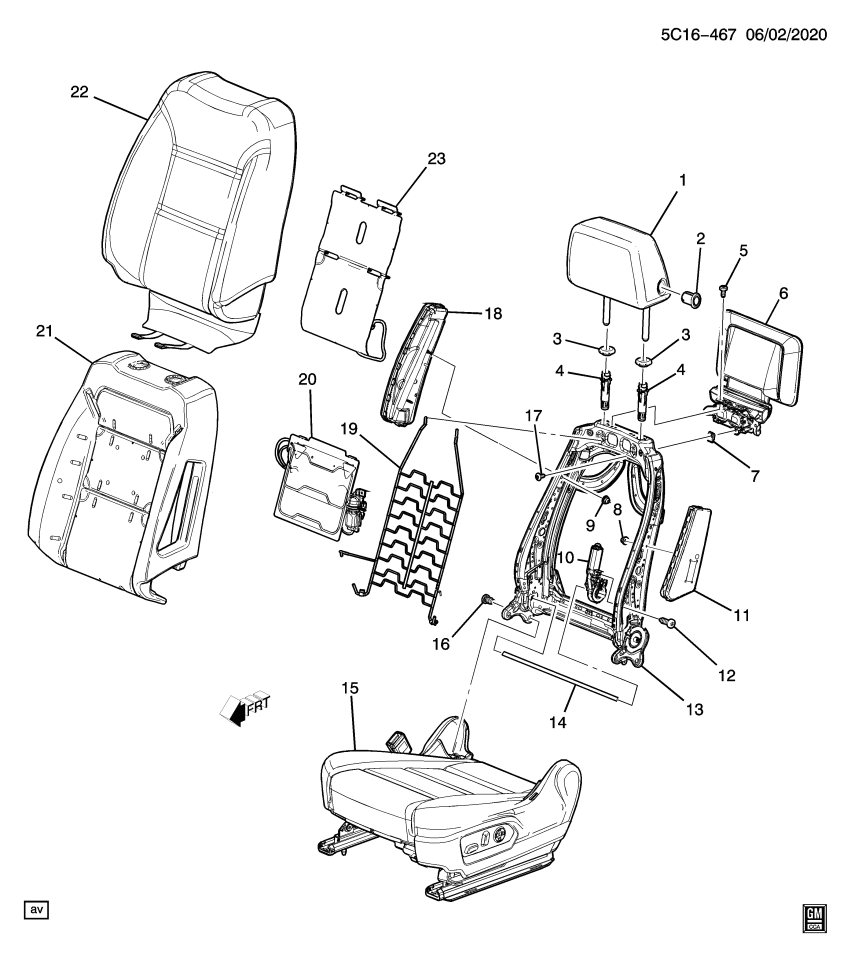 GM 84269101 Restraint, Seat Headrest, Black, Front