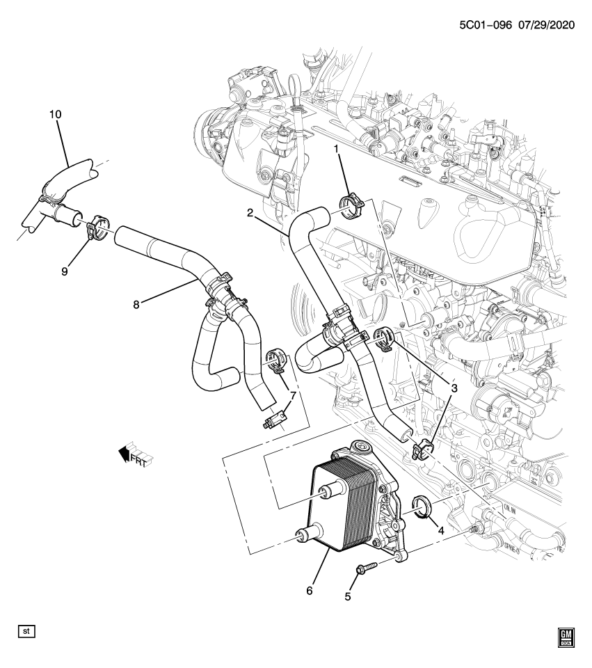GM 12733901 Hose, Engine Oil Cooler