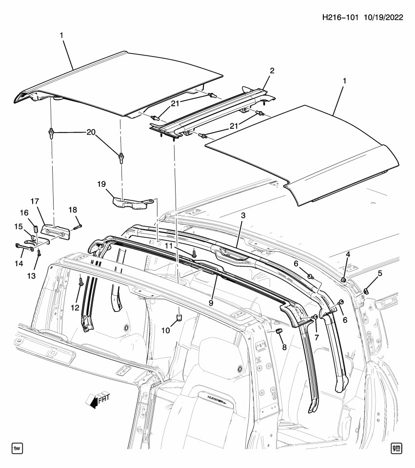 GM 85555114 Window, Roof Panel