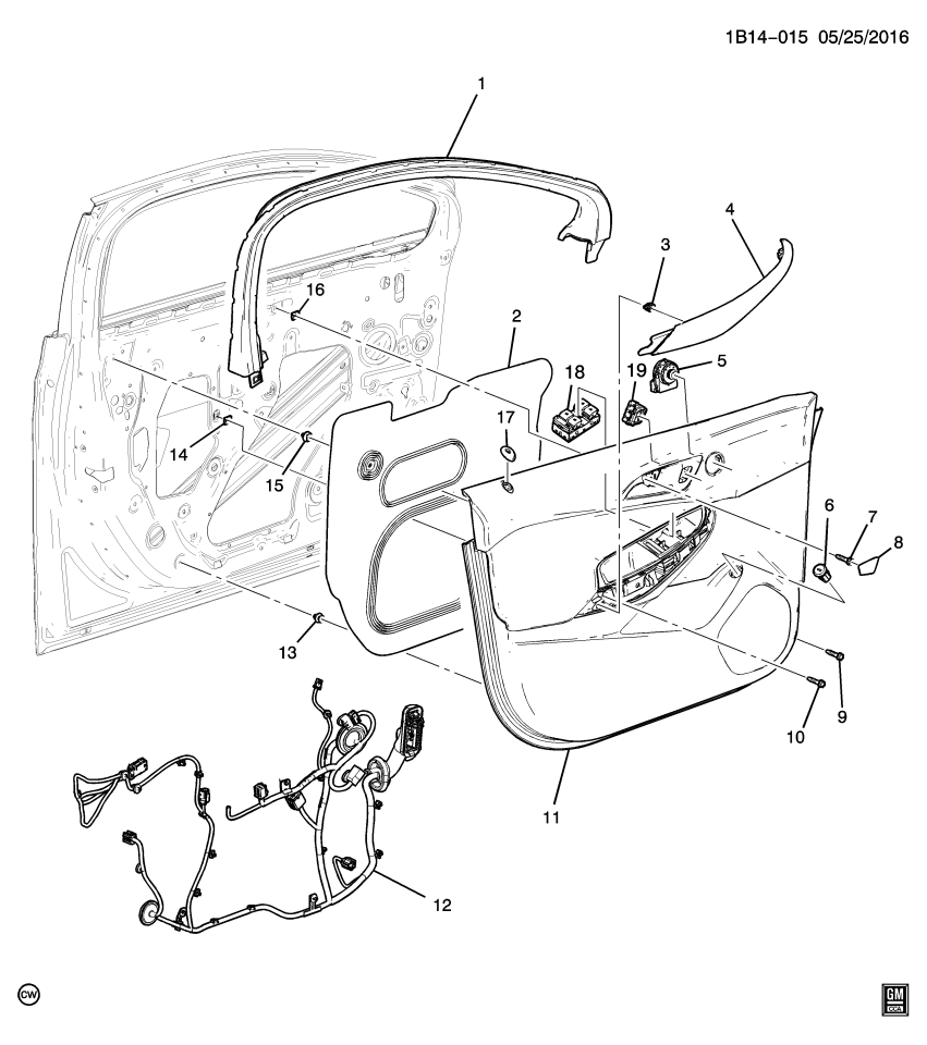 GM 39141340 Harness, Door Window, Front