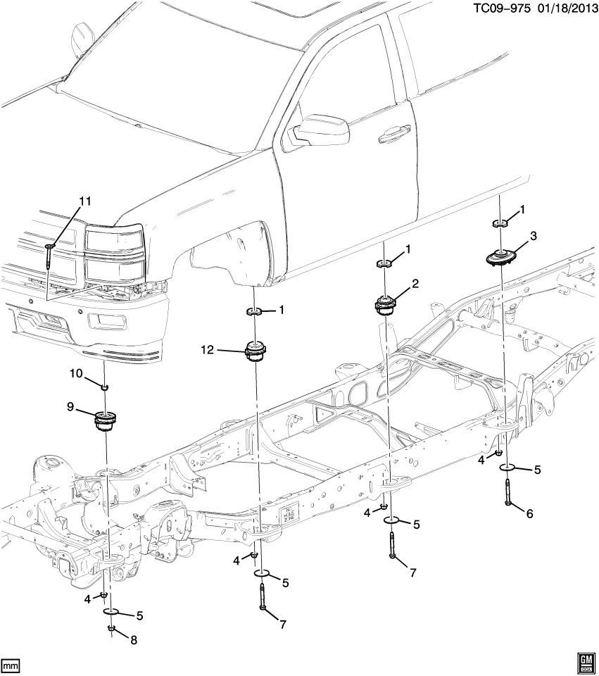 GM 11546680 Bolt, Body To Frame
