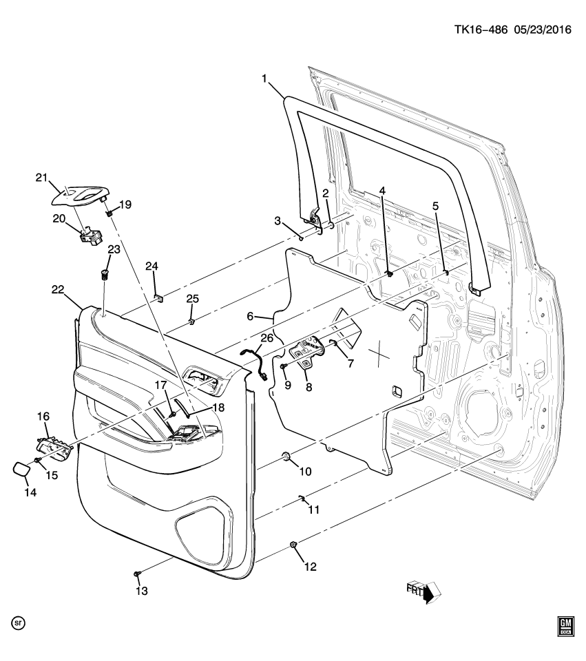 GM 22953122 Cap, Armrest, Rear