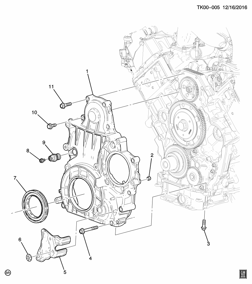 GM 11548509 Pin, Engine Front Cover