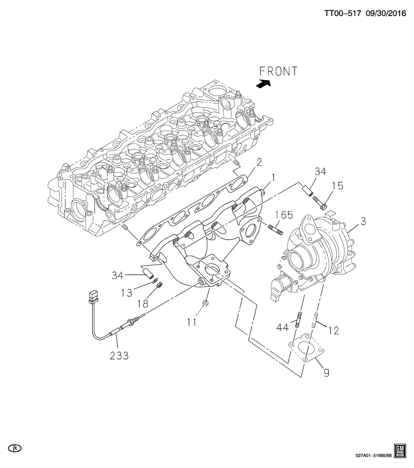 GM 97381617 Nut, Turbocharger / Supercharger Turbine