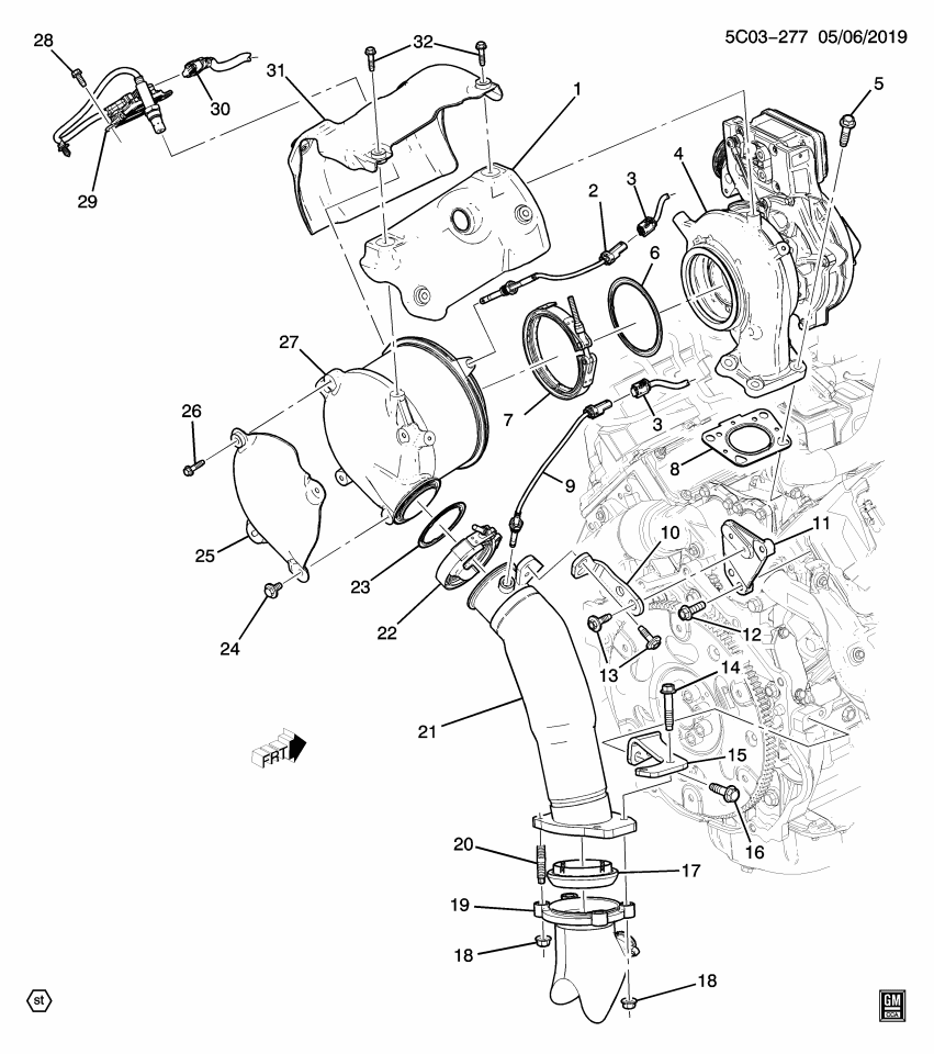 GM 11547547 Bolt, Exhaust Pipe, Front